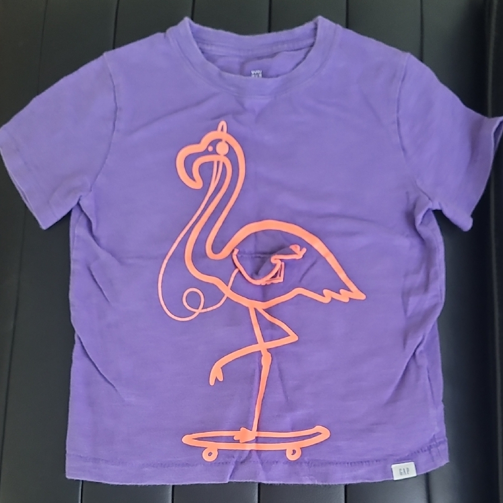 GAP Kids Purple Tee with Orange Flamingo
